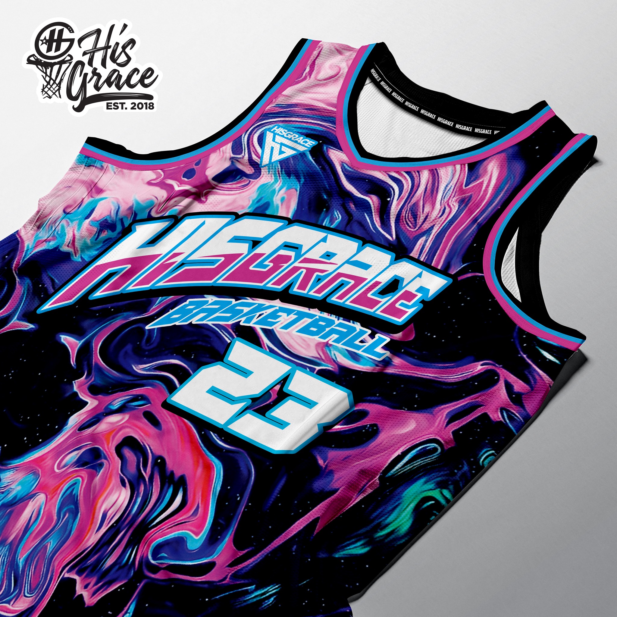 HG BASKETBALL PINK BLACK FULL SUBLIMATION JERSEY