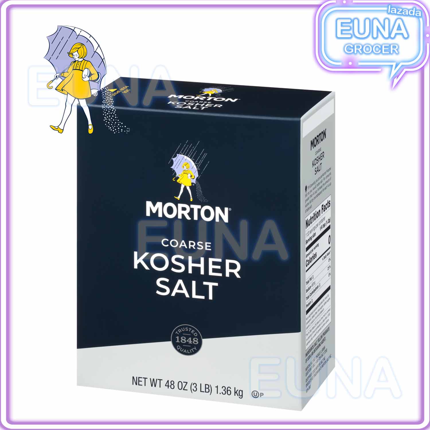 Morton Coarse Kosher Salt 48oz (1.36KG) [USA] Lazada