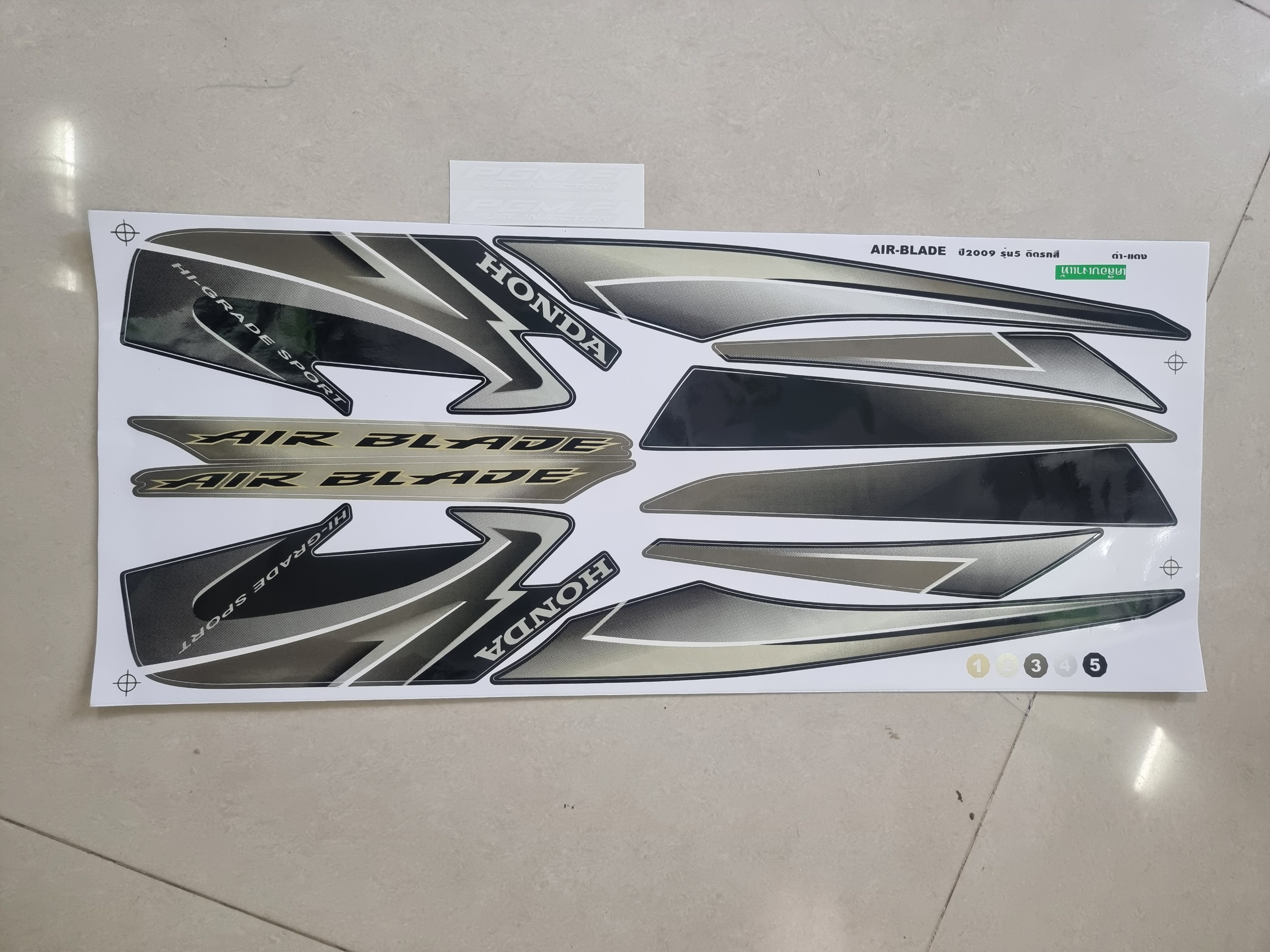 Tem lụa airblade thái 2009 xám đen