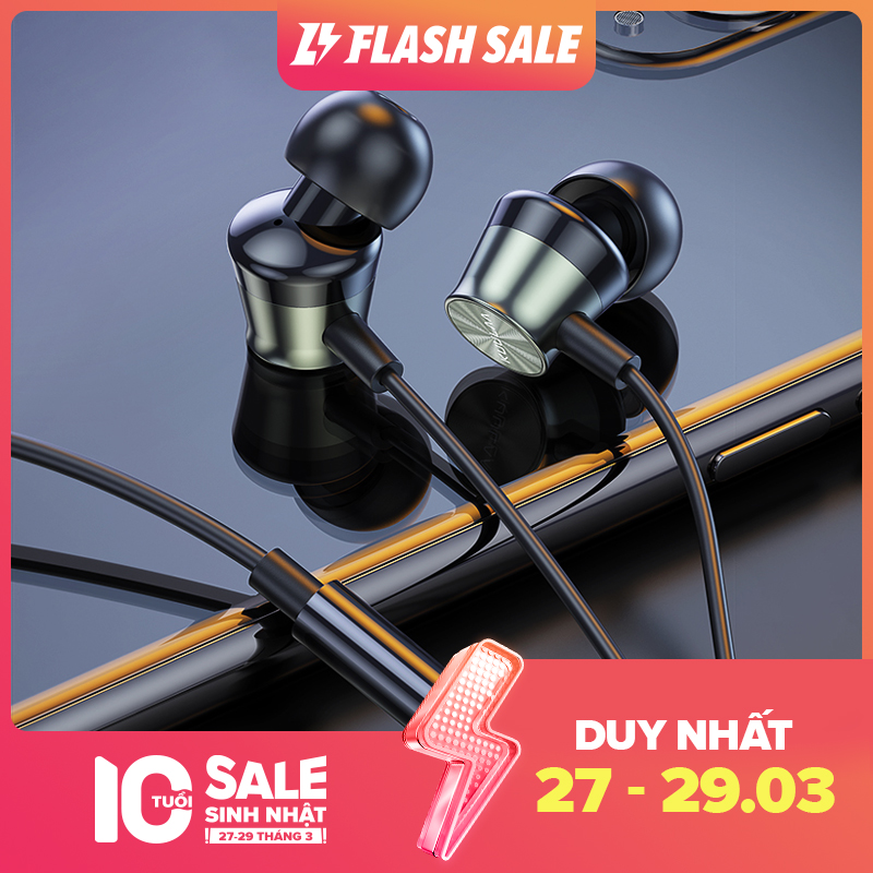 KUULAA tai nghe Metallic Stereo In-ear Wire Earphone Wired Headphones tai nghe dây Small And Light 3.5mm Audio Jack Built-in Microphone HIFI Subwoofer Noise Reduction Earphone tai nghe có dây thumbnail