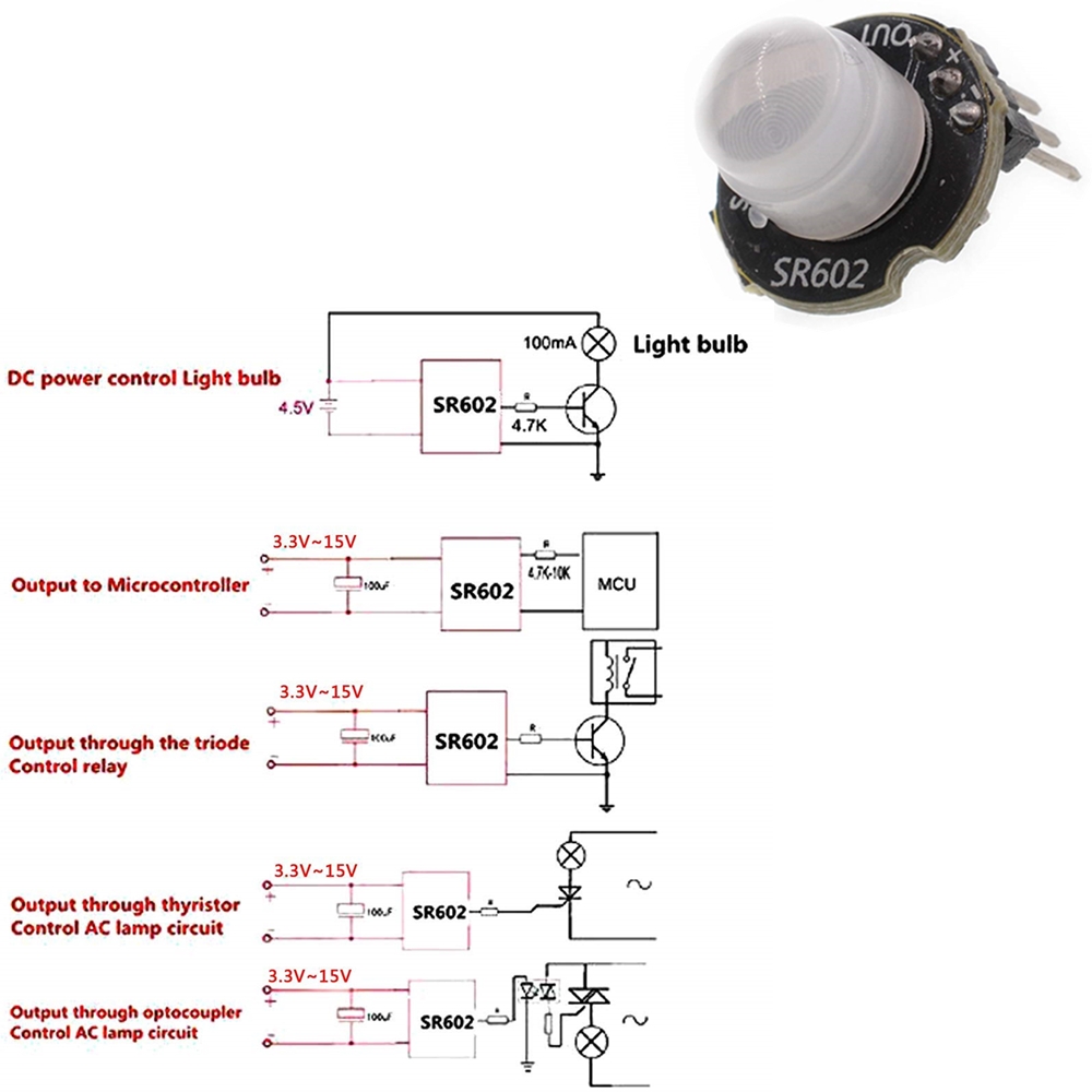 【TopazTrove】SR501 SR505 SR602 AM312 Adjust IR Pyroelectric Infrared Mini Switch Module Motion Sensor Module for arduino. 