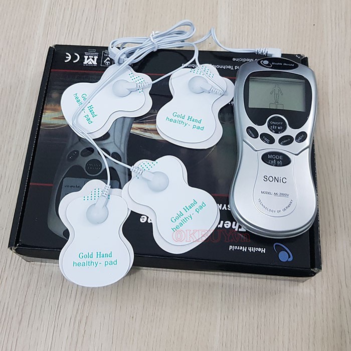 Máy massage trị liệu xung điện 4 miếng dán chăm sóc sức khỏe.
