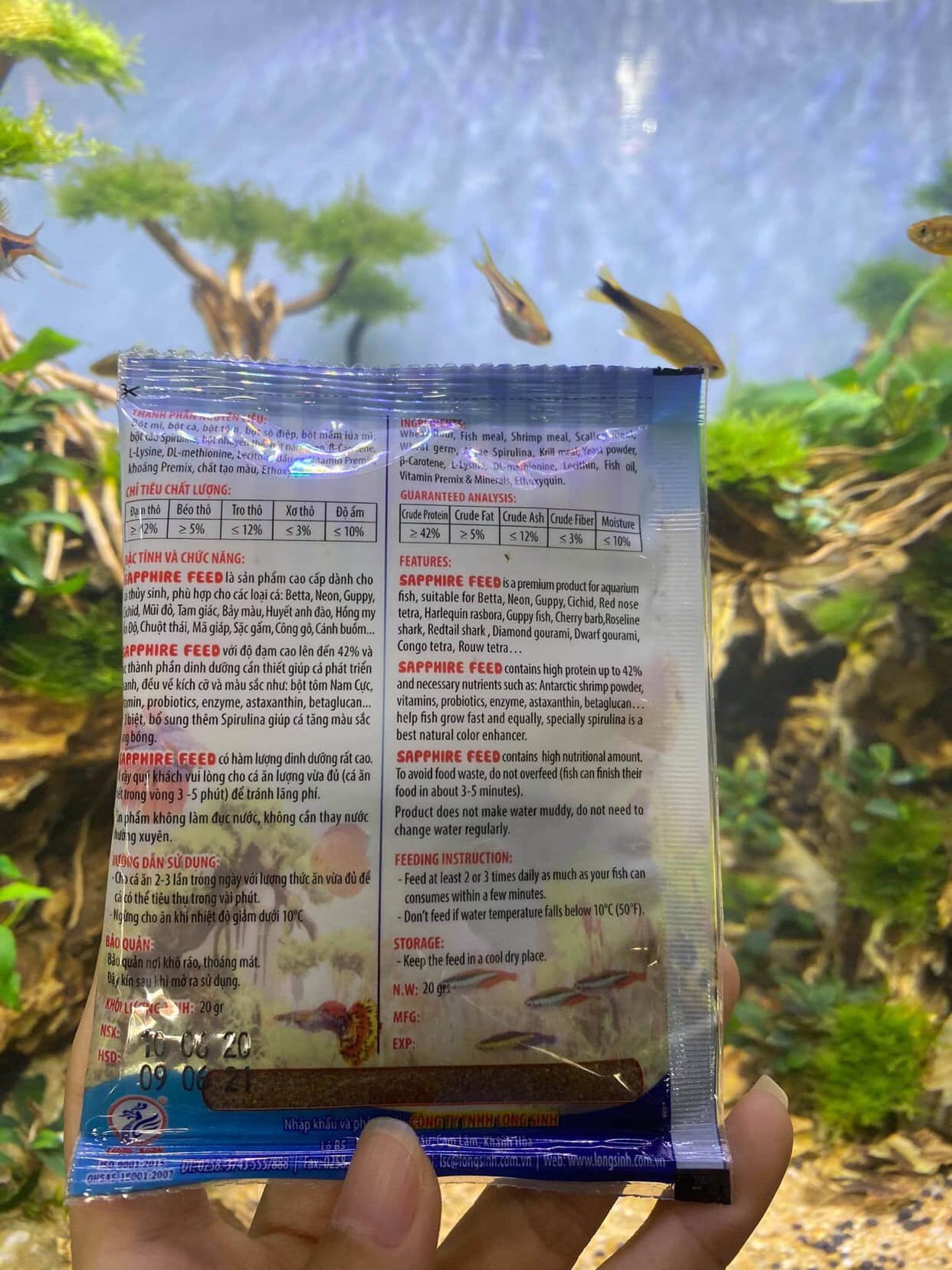 Cám Sapphire Feed - Thức Ăn Chuyên Dụng Cho Cá Cảnh Nhỏ (Guppy, Betta, Neon, Bình Tích....)