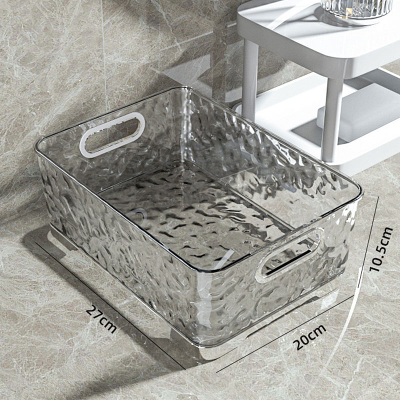 Desktop cosmetics storage box transparent basket Dormitory mask snacks sundry storage rack storage basket