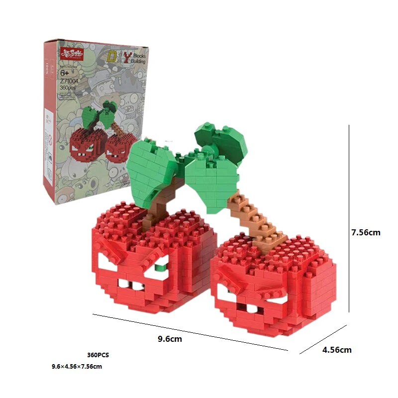 Plants Vs Zombies Sunflower Peashooter Cherry Bomb Conehead Zombie Lego  Block Child Wisdom Toys Figure Play Children Xmas Gift