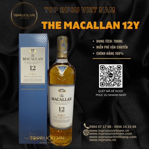 [TopRuouVietNam] Rượu Whisky The Macallan 12 Double Cask [Hàng Thật]