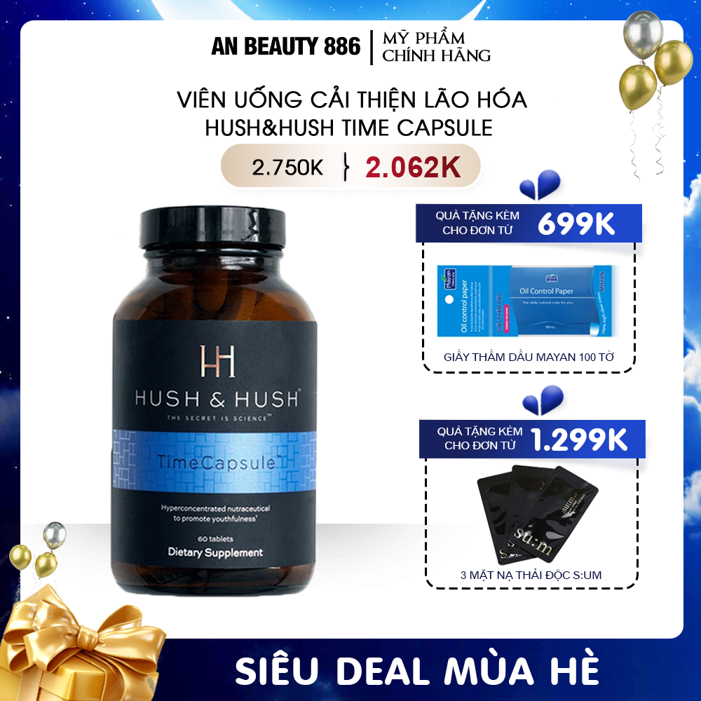Viên uống mờ nám, chống lão hóa Hush&Hush Time Capsule 60 viên