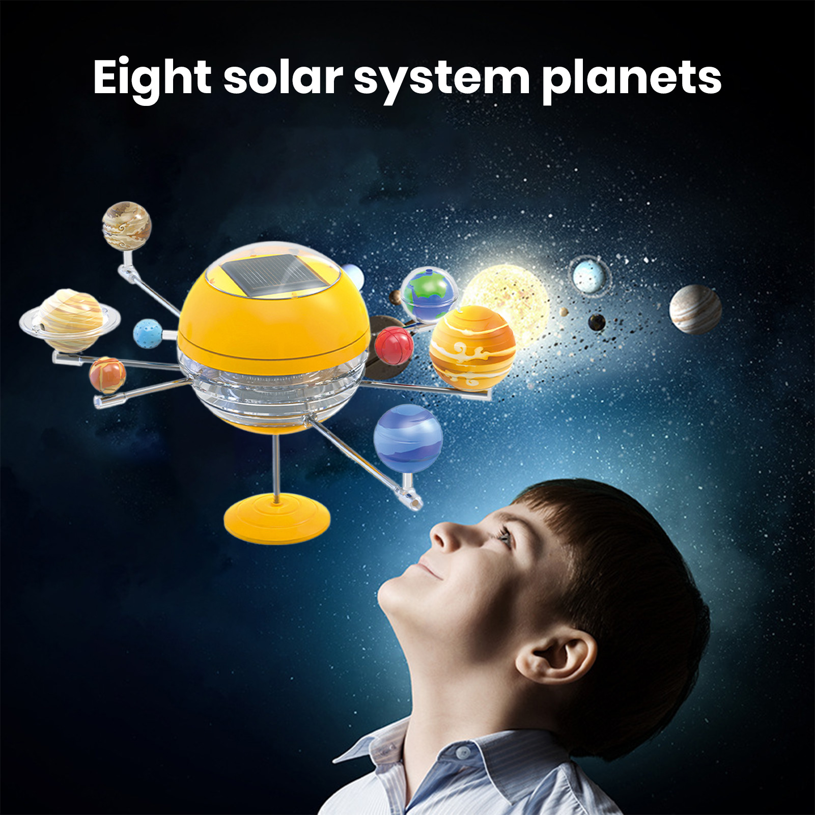 218s Diy Solar System Toy Solar System Model Kit Stem Educational Solar System Toy Set 3d Sun Planets Model for Boys and Girls Diy Assembly Universe Astronomical Science Learning Gift