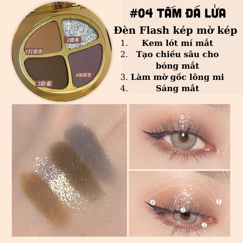 Phấn mắt nội địa trung Maffick MF227 4 ô màu hổ phách