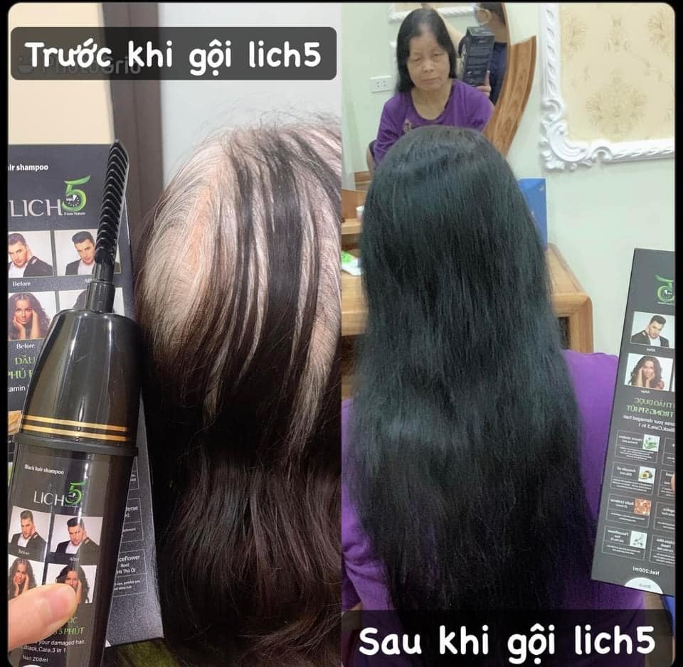 LẺ 2 GÓI DẦU GỘI THẢO DƯỢC NHUỘM ĐEN TÓC LICH5