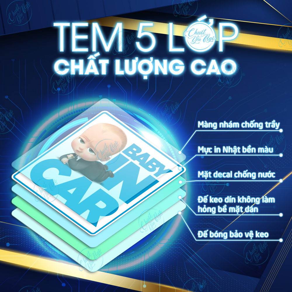Combo 2 miếng dán Baby In Car bé trai