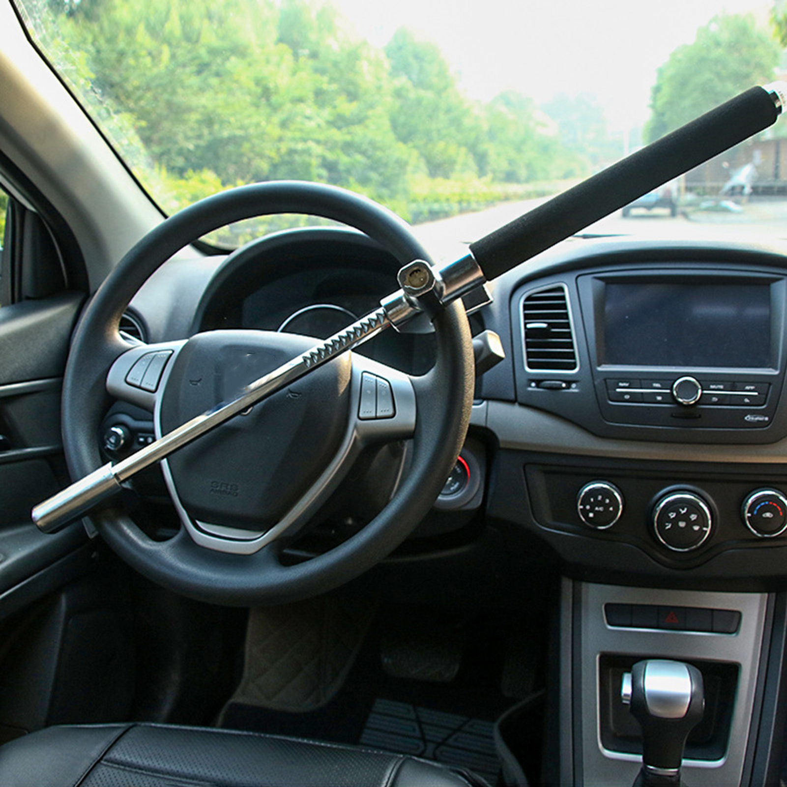 Car Steering Wheel Lock Multifunctional Retractable Wheel Lock Secure Your Car with Multifunctional Anti-theft Steering Wheel Lock Adjustable and Retractable Device less Than