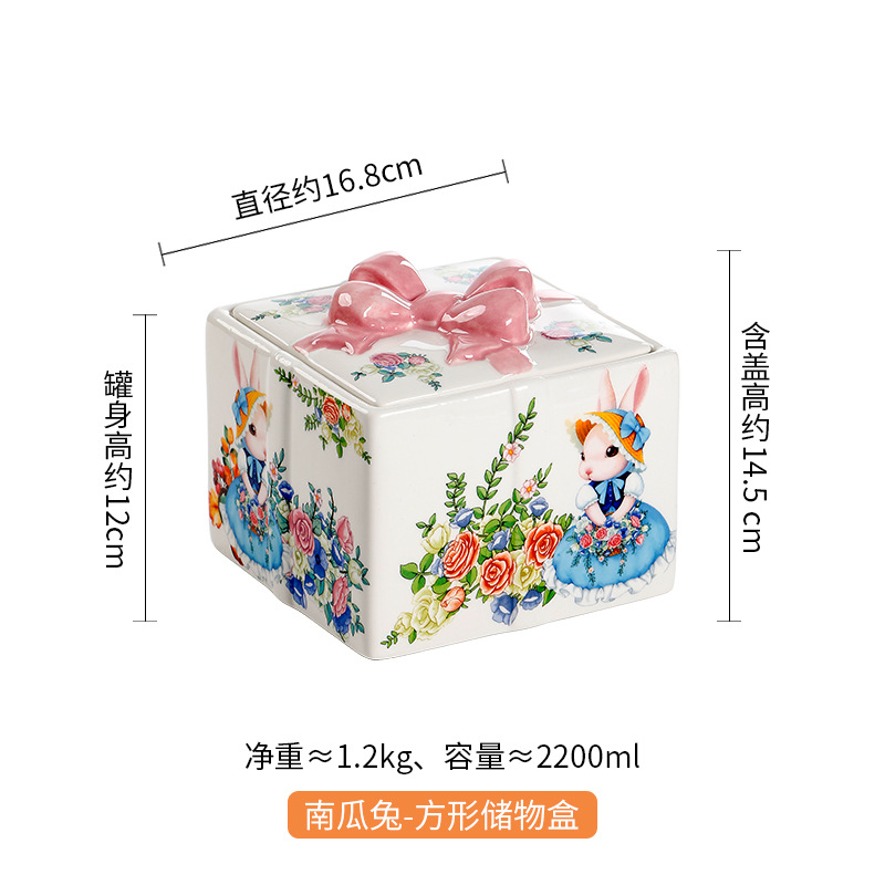 OMK Pumpkin Rabbit Series Ceramic 2200ML sealed jar container Food Storage Box ceramics tea cans