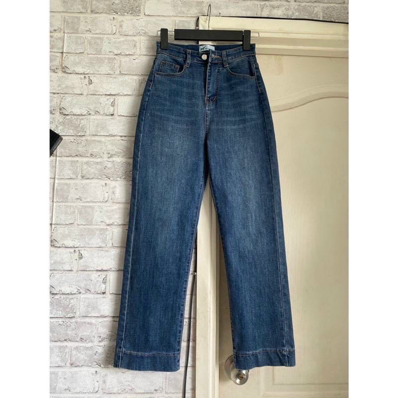 KCS⭐ Baggy Jeans Ống Đứng Co Giãn Trơn🔉