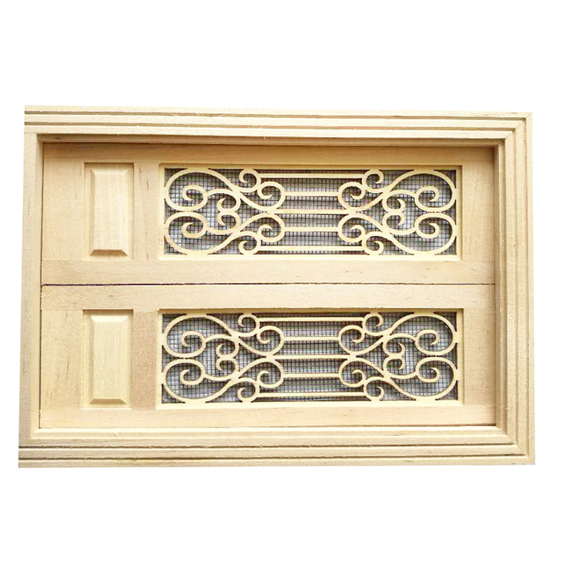 Dollhouse%20Miniature%20Wood%20External%20Hollow%20Double%20Door%20For%20Dolls%20Furniture%20Screen%20XINYAN%20-%20Image%202