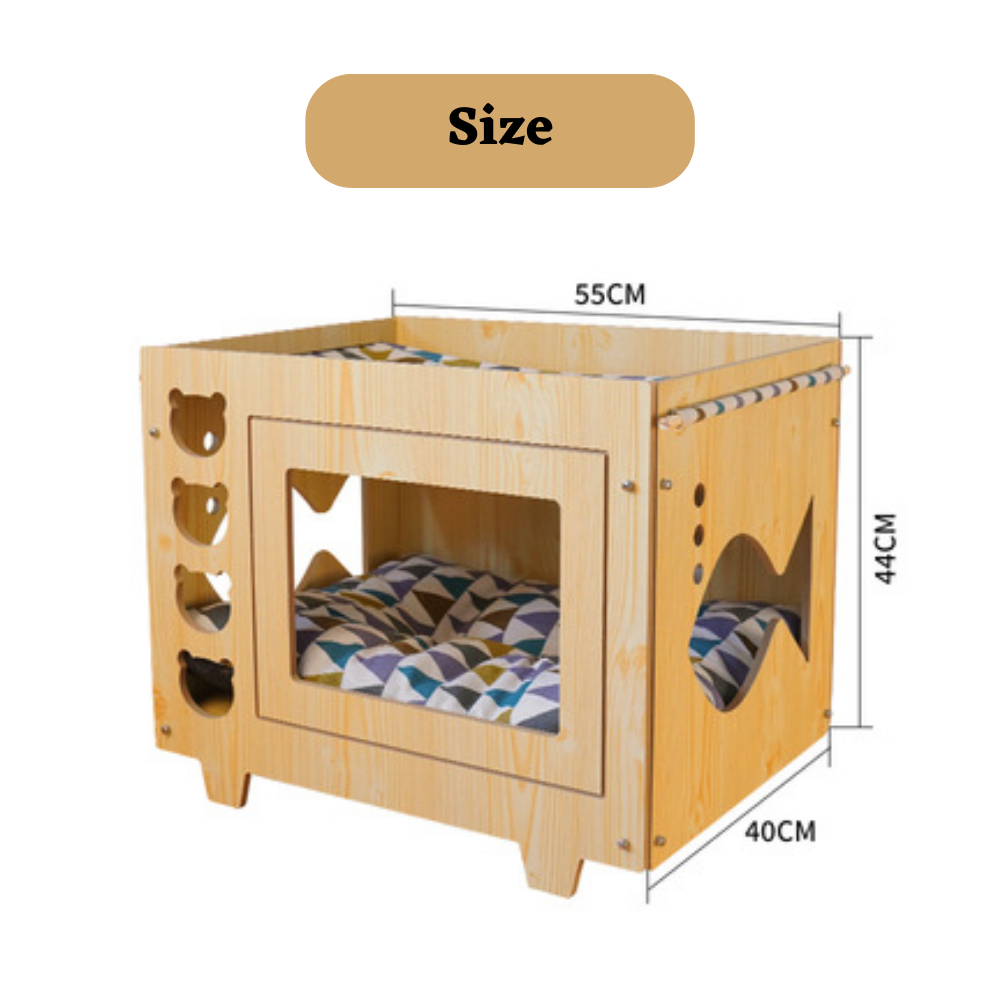 [SG SELLER] Cat Condo Wooden Cat House Small Cat Condo Cats Bed Kitten