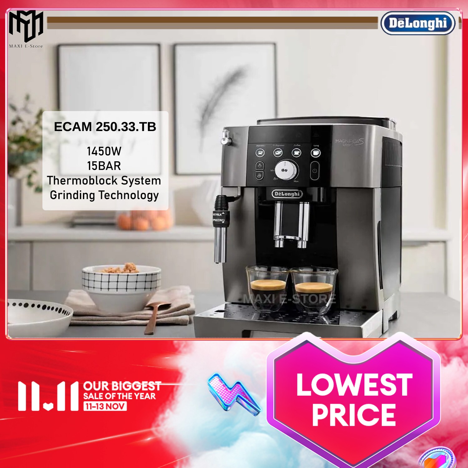 DeLonghi Magnifica S Smart Coffee Machine ECAM250.33.TB