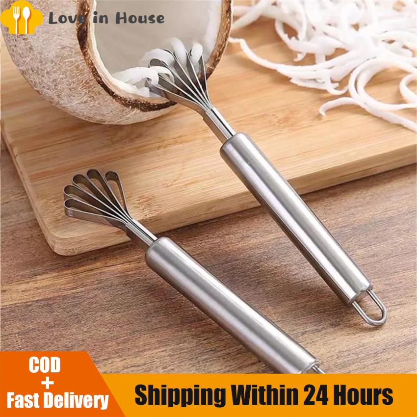 Coconut Shaver Stainless Steel Kitchen Fruit Tools Fish Skin Scale Scraper Peeler Cleaning Tool Kitchen Accessories