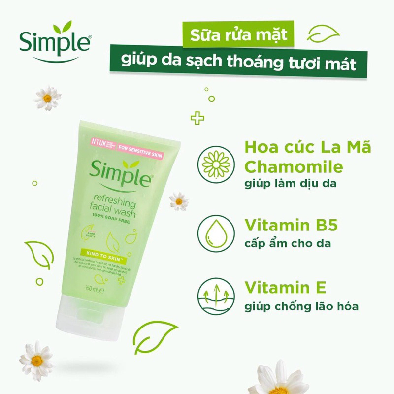 Simple sữa rửa mặt dịu nhẹ