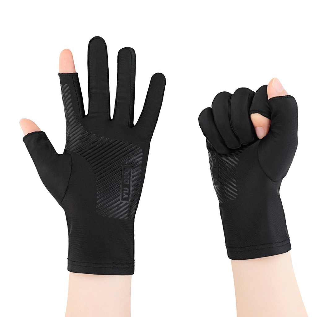 Beautiful practical breathable Ice Silk UV sun protection driving gloves-aenias shop