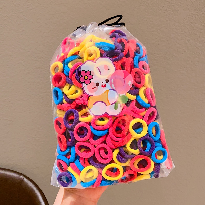 Kids Colorful Hair Tie High Quality High Elasticity Hair Rope Ponytail Rubber Band Ponytie High Elastic Hair Ring Pony Tie