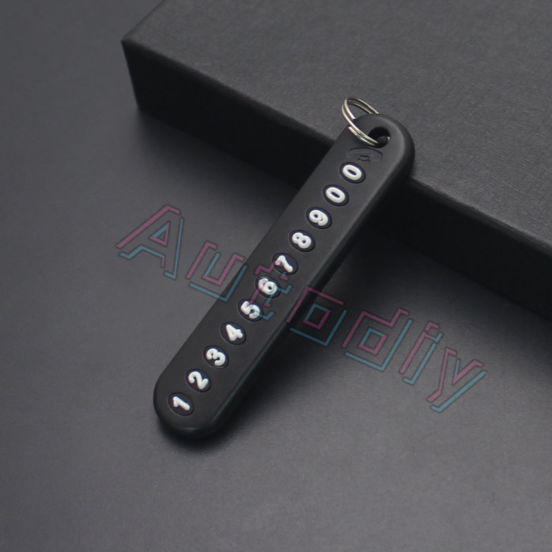 LT Phone number keychain anti loss black, red, pink, blue car key label keychain keychain car key number phone number Digital loss prevention