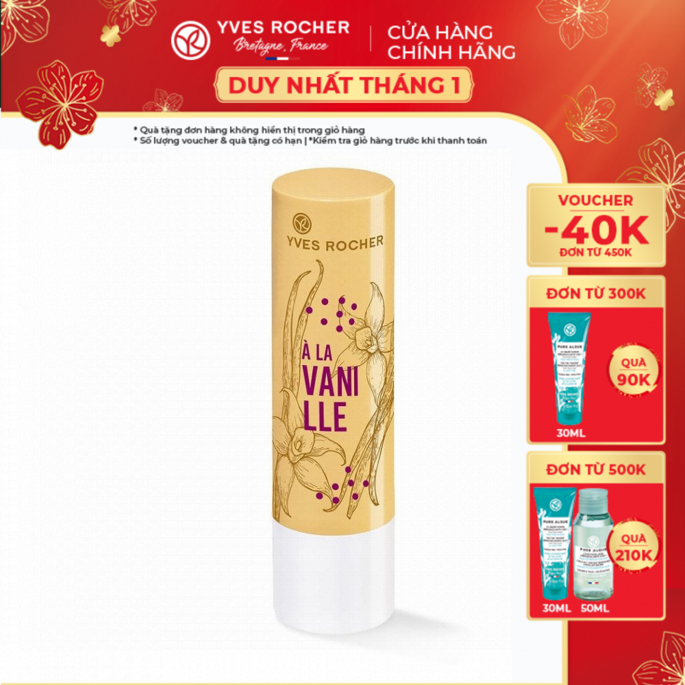 Son dưỡng môi Yves Rocher LIP BALM VANILLA 4.8G