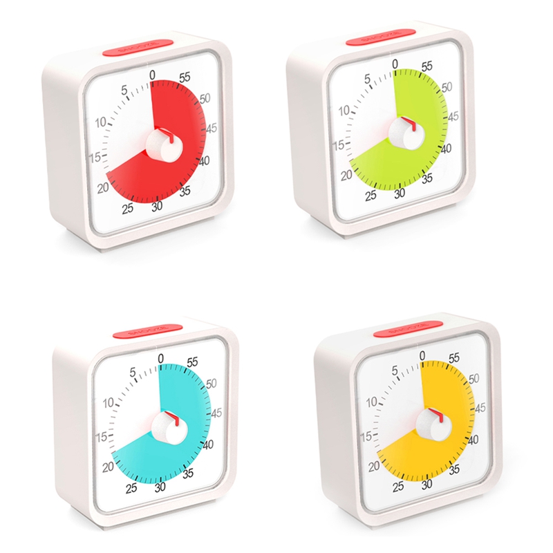 Pomodoro Timer for Kitchen, Time Management Study Classroom Timer, 60-Minute Visual Timer with Silent Operation