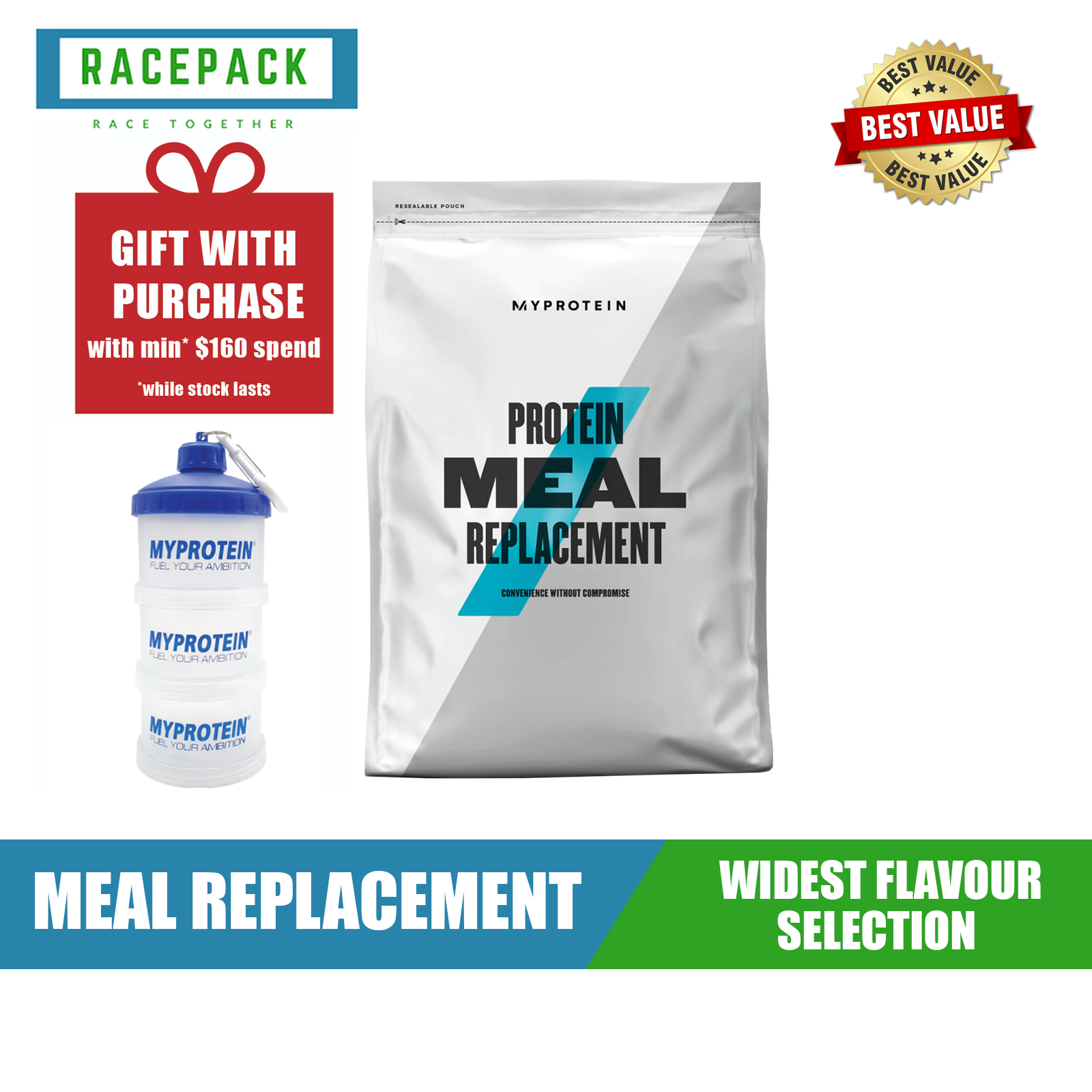 MyProtein Protein Replacement Blend 1kg (Select Flavour) Free Shaker | Lazada Singapore