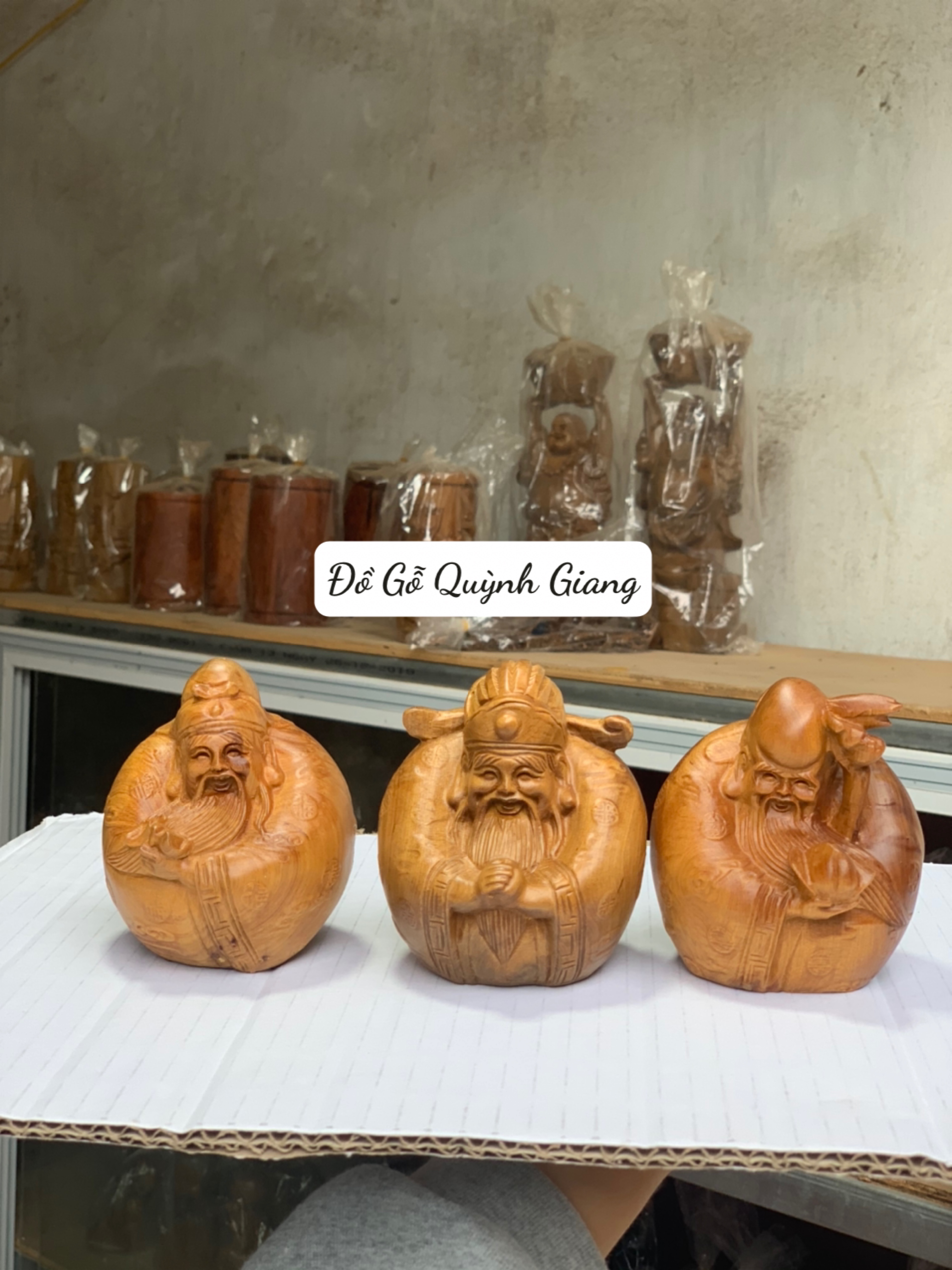 Tượng Tam Đa Trứng Gỗ Bách Xanh