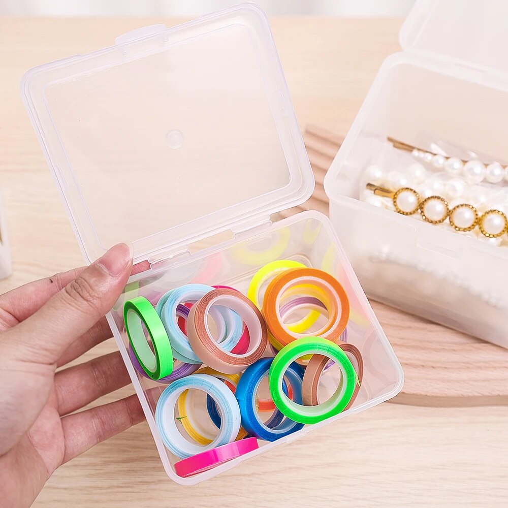 Rõ ràng Hộp đựng có nắp lưu trữ cho đồ trang sức văn phòng phẩm Mũ nón hình chữ nhật Nhựa Bộ sưu tập trường hợp đa năng hộp đồ sắp xếp gia dụng