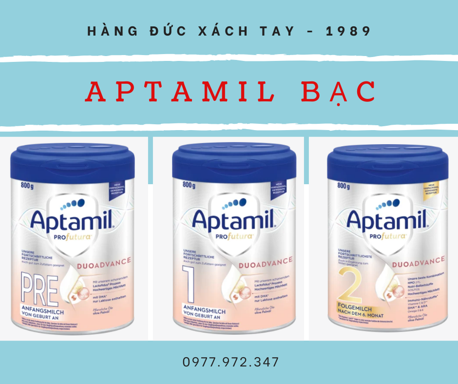 Sữa Aptamil bạc Đức - Mẫu mới nhất - Hộp 800gr