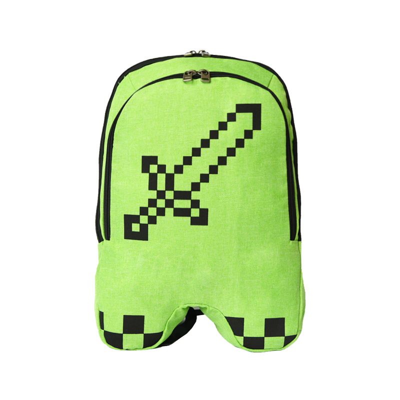🎒🎒 Minecraft Schoolbag Simplified Version Creeper Jj Monster Backpack Cross-Border E-Commerce Cartoon Student Schoolbag In Stock