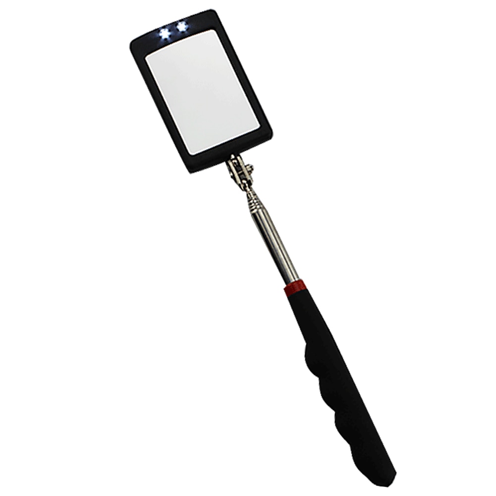 } {”？》： Portable Telescoping Flexible Head Inspection Mirror With LED Light Adjustable 360 Degree Swivel Viewing Auto Hand Tools