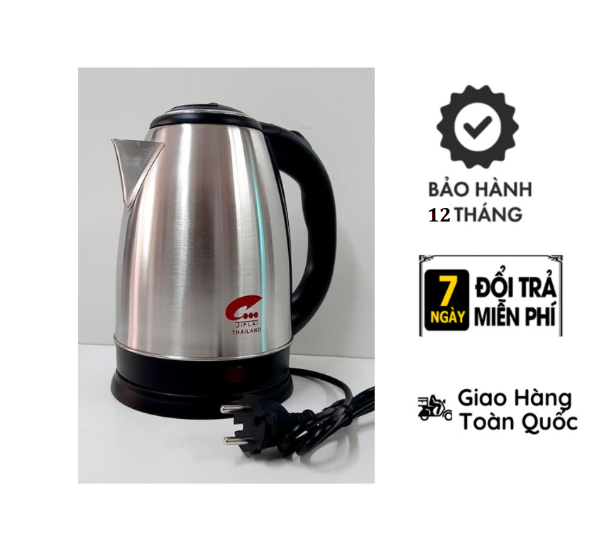 Ấm đun nước siêu tốc jiplai thailand, ấm siêu tốc inox 304 thái lan 1,8l