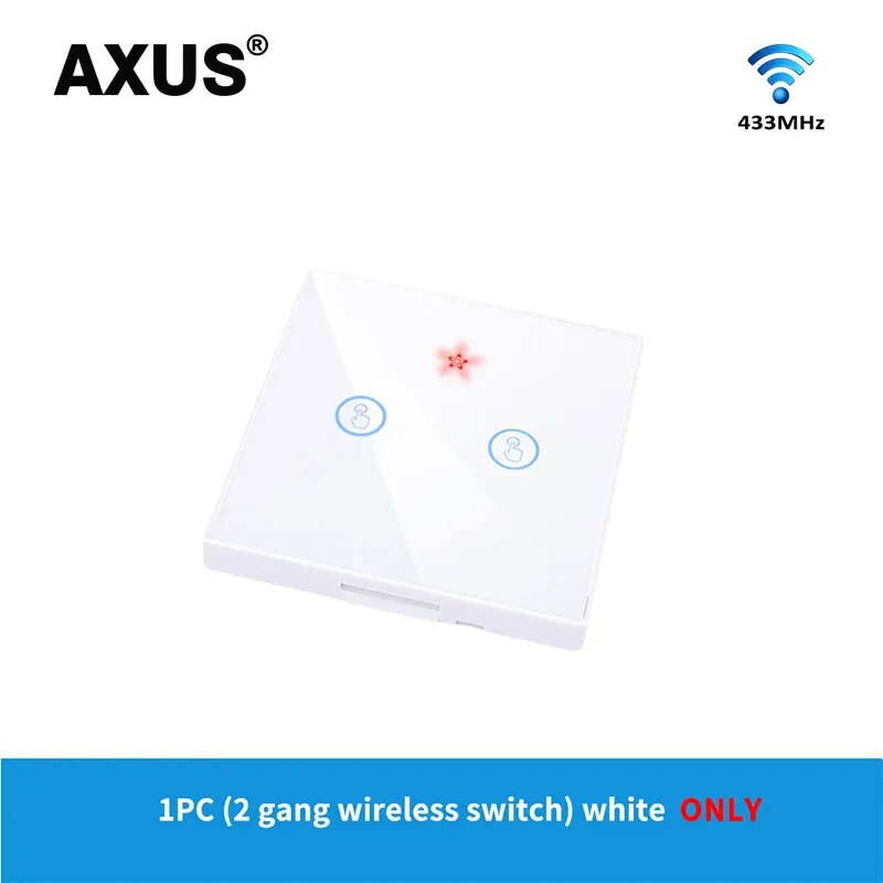 Axus 1/2/3 gang wireless wall switch rf 433mhz interruptor light touch switch remote control 86 10a receiver for lamp led fan