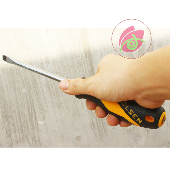 Tua vít dẹp cán mềm 8x150mm tolsen 20005