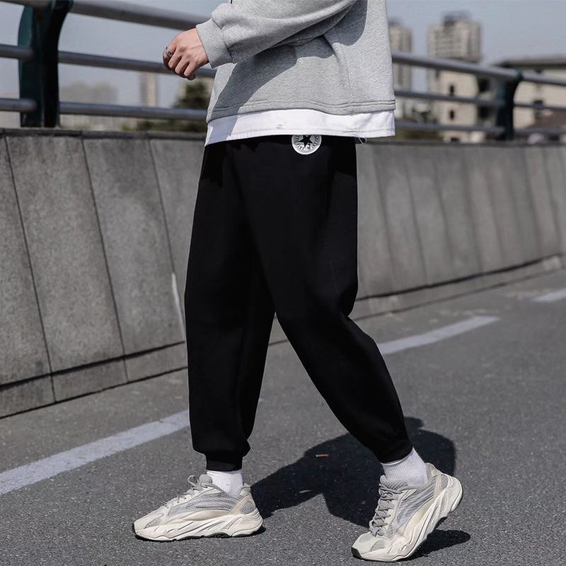 Fashion Elastic Waist Loose Wide Leg Sports Pants Trend Large Men's and Women's Large Sports Pants Casual Loose Pants Large Unisex Regular Plus Size Casual Pants