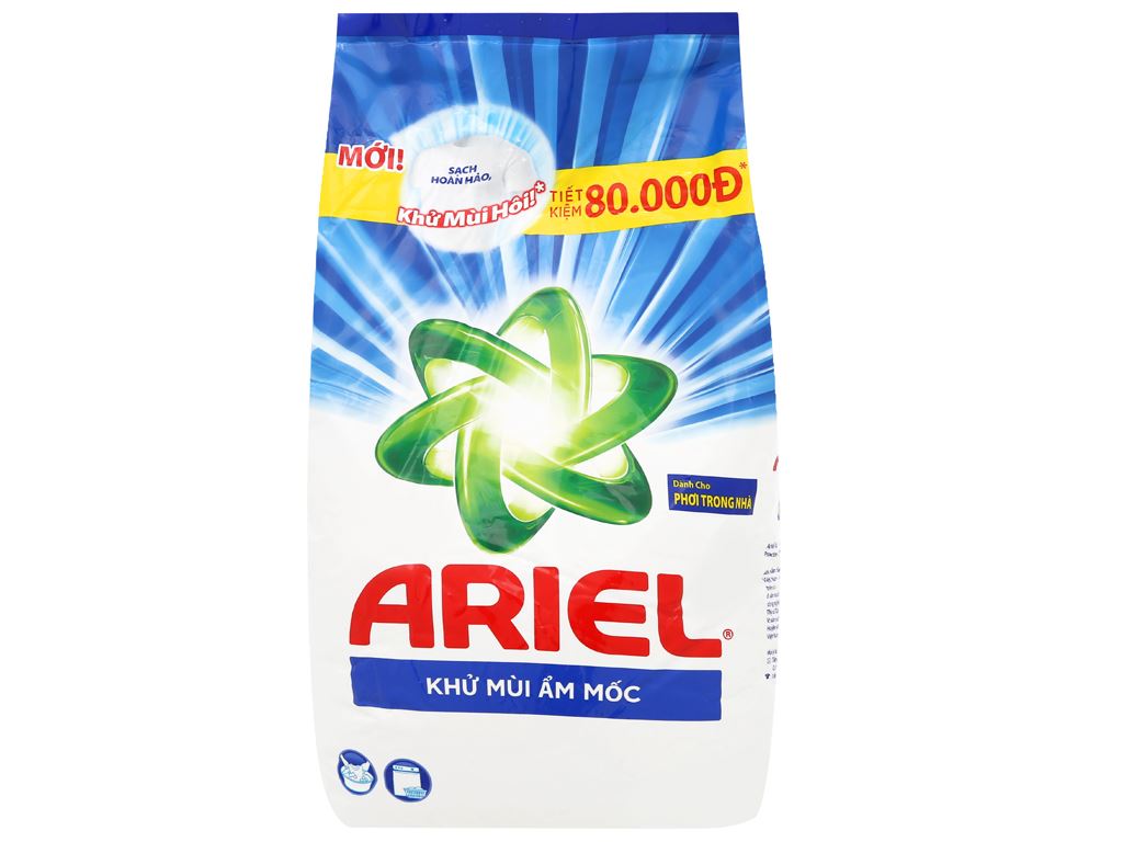 Bột giặt Ariel khử mùi ẩm mốc - túi 5kg