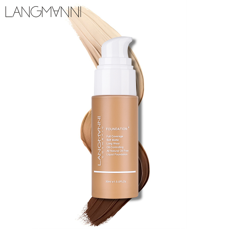 Langmanni 30ml Liquid Foundation Soft Matte Concealer 13 Colors Primer Base Professional Face Make up Foundation Contour Palette. 
