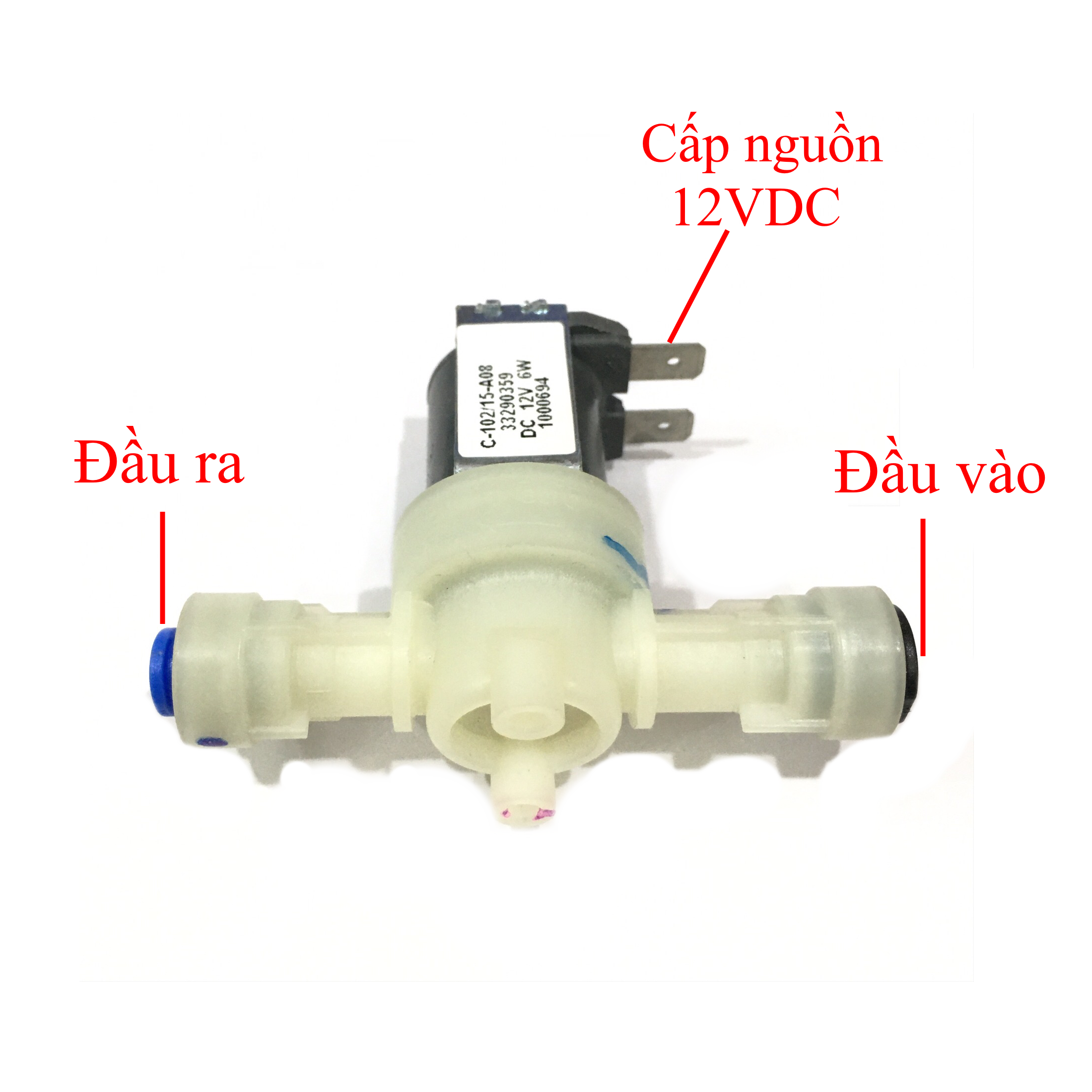 VAN NƯỚC ĐIỆN TỪ THƯỜNG ĐÓNG 12VDC 6W PHI 6MM VÀ 8MM