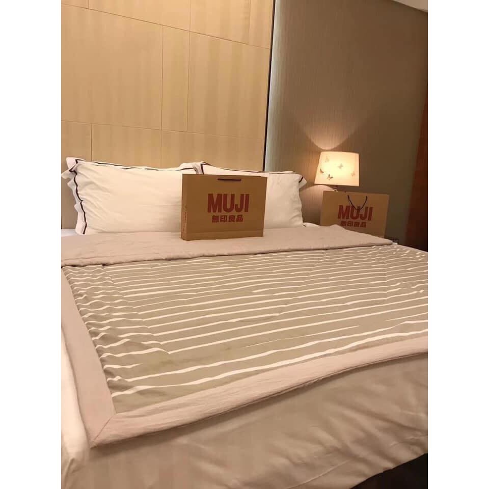 Chăn hè Muji kẻ sọc cotton xuất Nhật