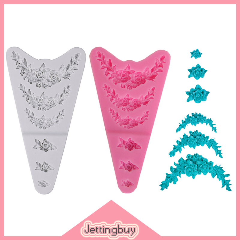 【Jettingbuy】 Flash Sale Rose Flower Garland Silicone Mold Cake Border Jewelry Wedding Decorating Tools