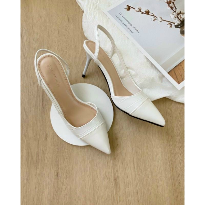 Giày cao gót nữ vân da rắn mũi nhọn H134