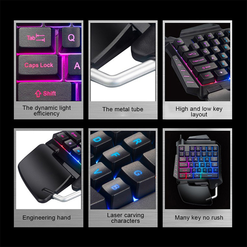 One-handed Mechanical Gaming Keyboard RGB backlit handheld mini gaming keyboard