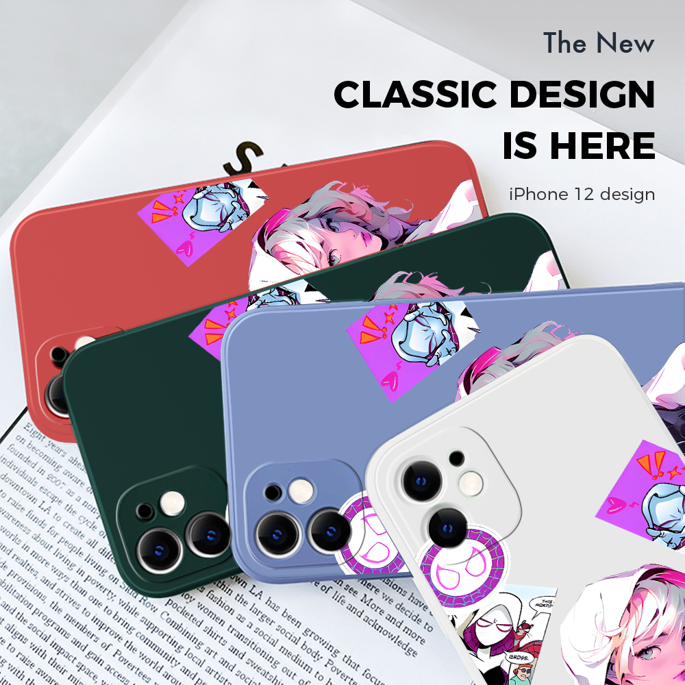 ZeroQiQi for OPPO F11 Pro Back Cover White Spiderman Gwen Full Lens Protection Thin Anti Drop Soft Silicone Phone Case. 