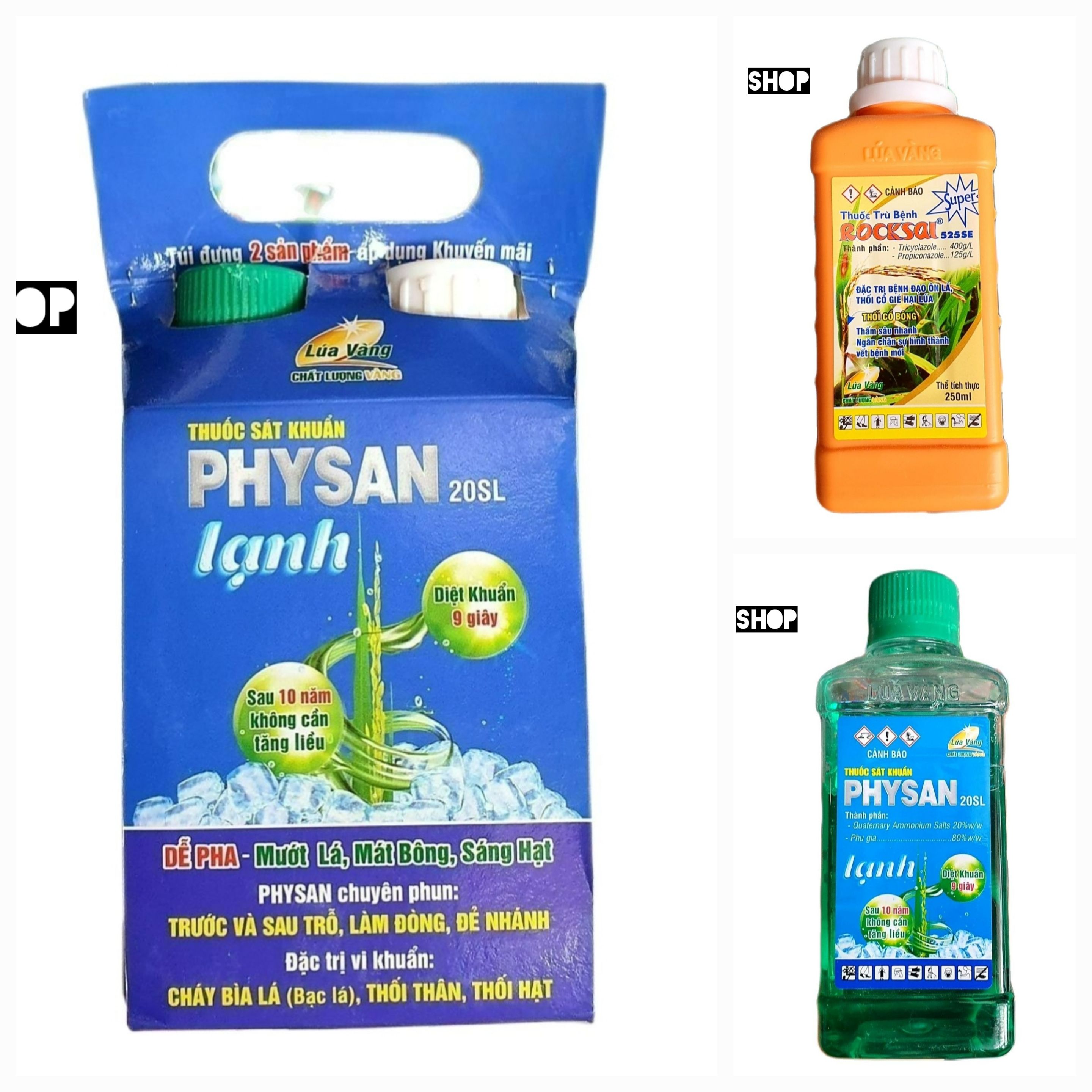 💎 thuốc trừ bệnh nấm bệnh và vi khuẩn hại cây trồng 💖 cặp rocksai 200ml & physan