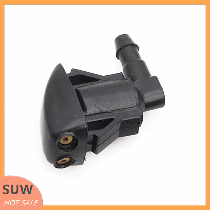 🛵SUW 2pcs Universal Black Auto Car Front Windshield Washer Wiper Spray Nozzle Set