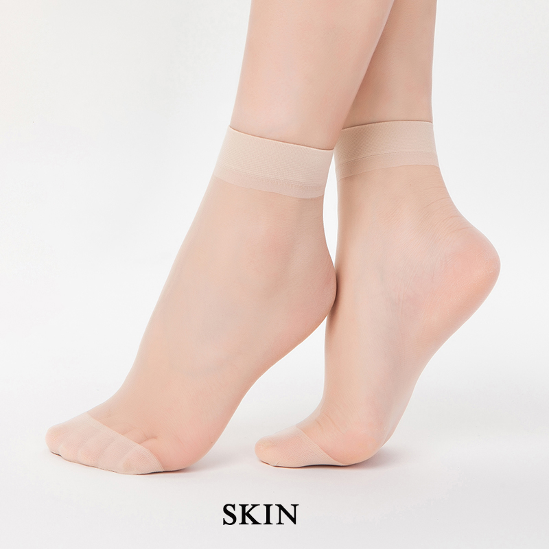 Ultra-thin Ice Silky Elastic Silky Women Short Silk Socks Summer