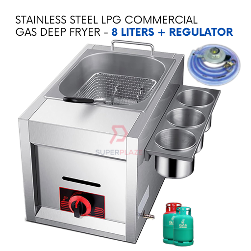 8 Liters Stove Plus Regulator LPG Commercial Gas Deep Fryer Western